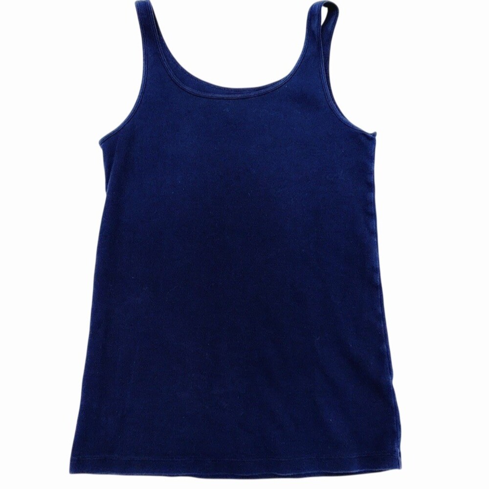 Eileen Fisher Navy Blue Scoop Neck Tank Top - Size Medium - Stretch Jersey